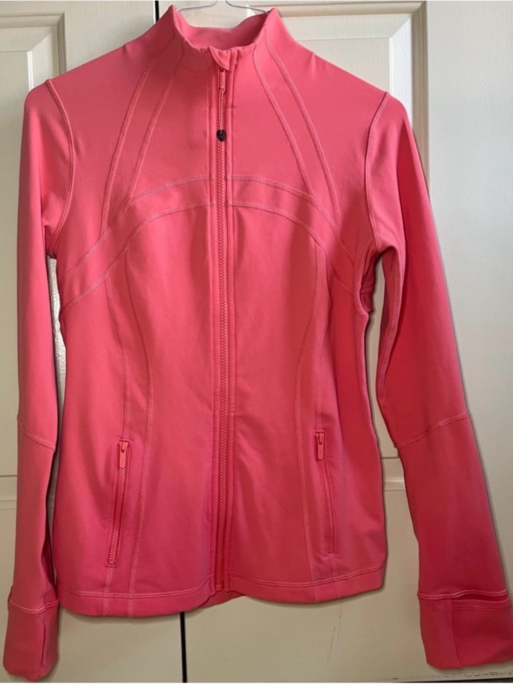🍒LULULEMON sz 10 DEFINE Jacket RASPBERRY CREAM Peachy-Pink ~ YUMMY!